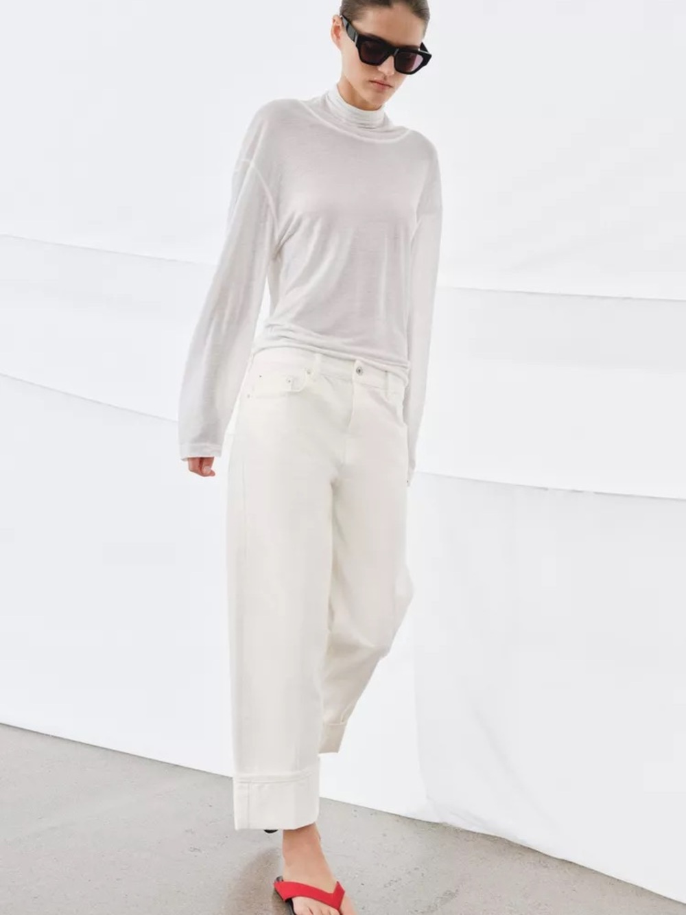 Zara ZW COLLECTION LOW-RISE STRAIGHT LEG JEANS